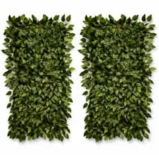 Kit 2x Placa Ficus Artificial Jardim Vertical Hyper Realista 100x50cm Decoração Parede