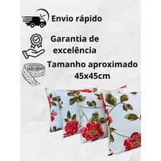 Kit com 4 Almofadas Decorativas 45x45cm com Enchimento – Estilo Floral, Conforto e Qualidade