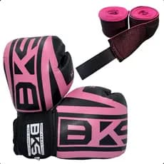 Luva De Boxe Treino Muay Thai Profissional Kickboxing + Bandagem 3m Elástica