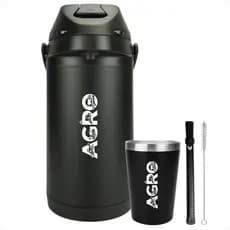 Kit Terere Copo Bomba Garrafa Térmica Chacal 4,0 Litros Personalizado A Laser