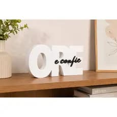 Placa Ore e Confie 3D Frase Decorativa, Letreiro Moderno, Mesa, Nicho e Parede, Decoração Minimalista