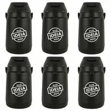 Kit 6 Unidades de Garrafa Térmica 2,5 Litros de Inox Preta Chacal Com Personalização a Laser