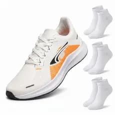 Tênis Masculino Esportivo Academia Caminhada Running Confortável Leve + 3 Pares de Meia Treino Dia a Dia