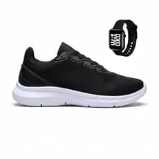 Kit Tênis Masculino confortavel + relógio digital preto academia corrida caminhada esportivo