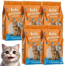 Kit 5un. Areia Sanitária Higiênica Para Gatos Anti Odor Gatíssimo 20kg Total