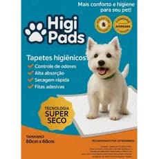 Tapete Higiênico para Cachorro e gatos higi pads - 80x60 cm - Linha Premium Rápida Absorção