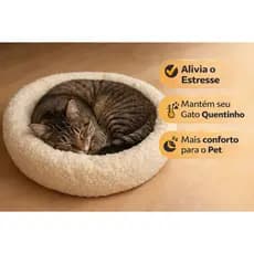Cama Pet Nuvem Inverno Para Cães e Gatos P M G Redonda 60x60cm PET algodão