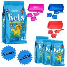 Kit Areia Kets 4Kg 8kg 20KG Caixa de Areia para gatos  comedouro  bebedouro  pazinha granulado