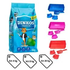 Areia Sanitária 4kg  8kg 20kg Total  Higiênica Para Gatos Anti Odor Dinkos Com Perfume premiun