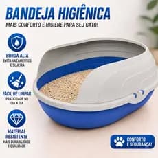Caixa de Areia Sanitária Bandeja Higiênica Furba Prime Pet Com arco para Gatos Resistente Qualidade