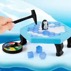 Jogo Quebra Gelo Pinguim Numa Fria Blocos Brinquedo Batendo Cubos de Gelo Tamanho Grande Art Brink