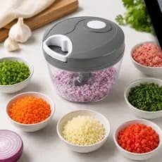 Processador Triturador Alho Alimentos Multiuso Manual 500ML 3 Laminas Portátil
