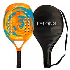 Raquete Beach Tennis Fibra De Carbono Lelong LE-5206 com Bolsa Jogo