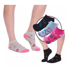 Kit  3/6/12/24 Pares de Meias Soquete Adulto Feminina Estampada Cores Delicadas 35 ao 40