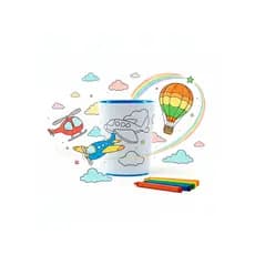 Copo Para Pintar com Giz de Cera - Avião - Tuby