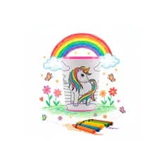 Copo Para Pintar com Giz de Cera - Unicórnio - Tuby