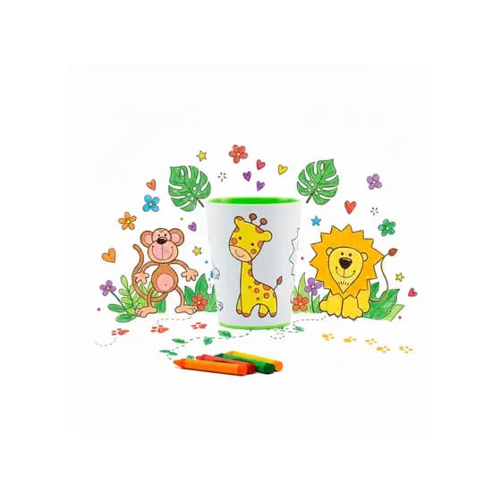 Copo Para Pintar com Giz de Cera - Safari - Tuby