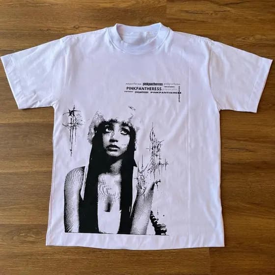 [Camiseta Premium em Algodão Puro]SISI Camiseta Unissex Oversized Pinkpantheress alta qualidade y2k 2
