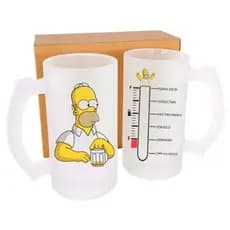 Caneca Chopp Cerveja de Vidro Homer Simpsons 475ml