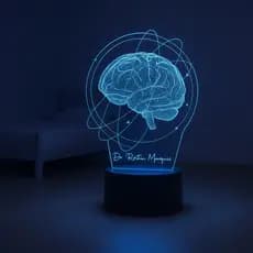 Luminária Cérebro, Neurologista 7 cores RGB 3D Decoração, Psicologia, Médico, Personalizado