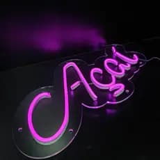 AÇAÍ - Letreiro Led Decoração Placa em Neon
