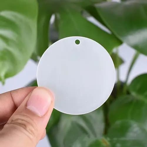 Chaveiro Acrílico Cristal 2mm 50 Círculos 5cm C/furo Interno