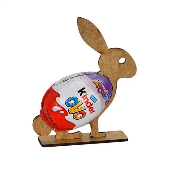 Coelho Páscoa Decorativo MDF Recortado Ovo Enfeite Criativo Festivo Lembrança Lembrancinha Mimo