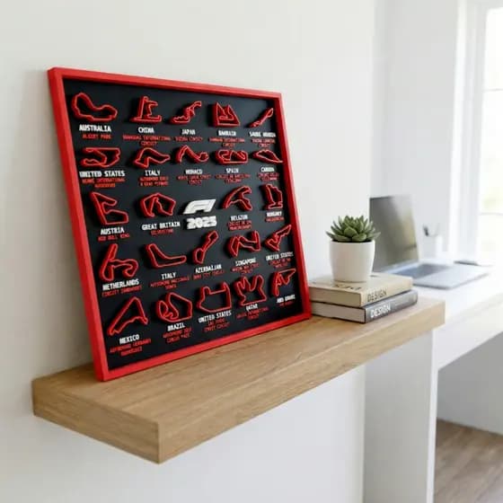 Calendário da Fórmula 1decoração quadro parede Calendário de Circuito de Formula 1
