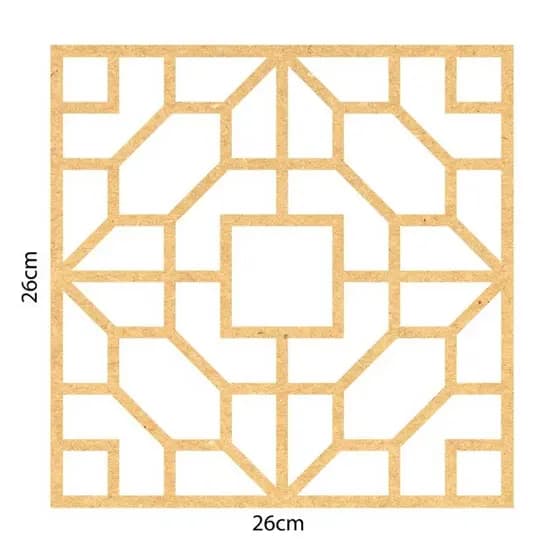 Kit 36 Placas Divisória De Ambiente MDF 26x26 MDF Cru Painel Vazado Decorativo Biombo Parede Cobogó Moderno Reforma