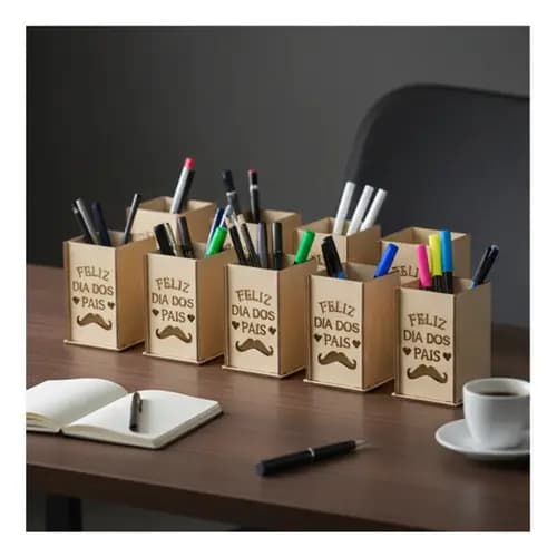 Kit 10 Porta Coisas Mdf Cru Dia Pais Decoração 10x20cm UniqueBox Caixa Organizador Personalizar Artesanato