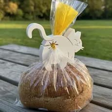 Presilha Pão Bunda Gato UniqueBox Plástico Branco 11cm Fecha Pacote Bolacha Biscoito Cozinha Divertida