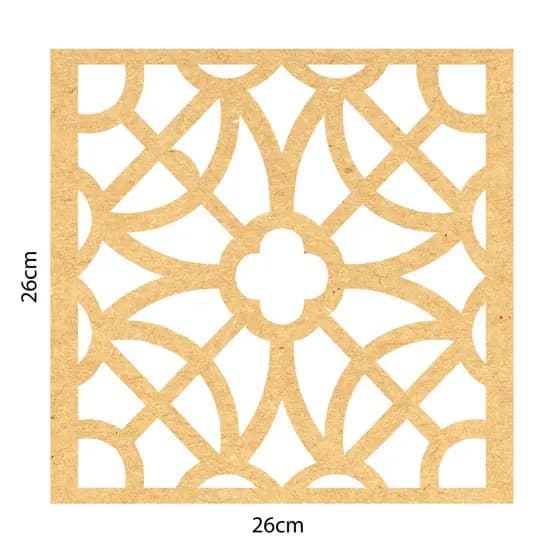 Kit 36 Placas Divisória De Ambiente MDF 26x26 Mdf Cru Painel Vazado Decorativo Biombo Parede Cobogó Moderno Reforma