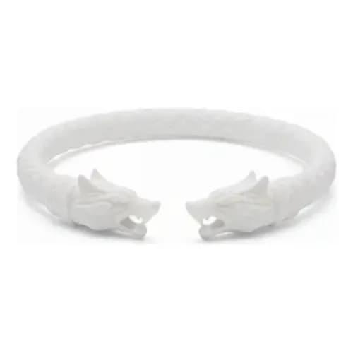 Pulseira Viking Uniquebox Plástico Branco 8cm Acessório Tematico Nordico Design Autoral