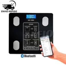 Balança Digital Corporal Bioimpedância 180KG Display Lcd Bluetooth Aplicativo Fitness Treino Balança