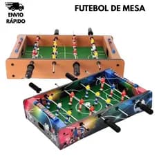 Pebolim Mini Futebol de Mesa Portátil Madeira MDF 12 Jogadores 2 Bolas e Marcador de Pontos