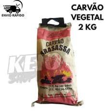 Carvão Vegetal 2 Kg Para Churrasco Eucalipto Acende Fácil Churasco Ecológico Churrasqueira