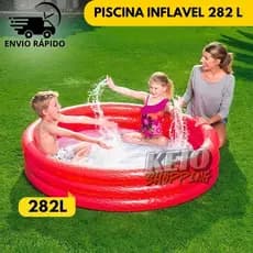 Piscina Inflável Infantil Capacidade 282 litros 1,52m x 30 cm Bestway Para Crianças Super Resistente