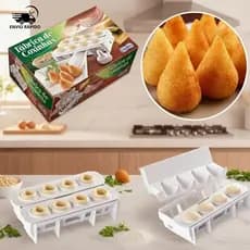 Forma Fábrica de Coxinhas 8 Unidades Modelador de Salgados Prático e Resistente para Cozinha