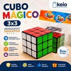 Cubo Mágico 3x3 Infantil Brinquedo Educativo 5cm Quebra-Cabeça Colorido
