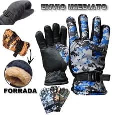 Luva Moto Forrada Térmica Forrada Ajustável Antiderrapante Inverno Super Quente Motocross Luva Motoqueiro