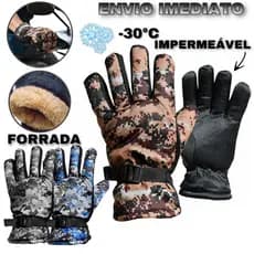 Luva Moto Forrada Impermeval Luva de Frio Motoqueiro Térmica Ajustável Antiderrapante Inverno Super Quente Motocross