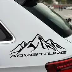 Adesivo De Carro Aventura Montanha Pico 28 * 10cm Decalque De Vinil Fosco Preto Branco Arco-Íris Gradiente À Prova D'águ
