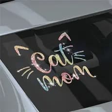Gato Mãe Reflexivo Adesivo De Carro Glitter Jato De Areia Decalque De Vinil À Prova Dwaterproof Água Resistente A UV Jan