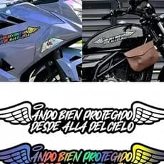 Adesivo De Carro Com Asa De Anjo ANDO BIEN PROTEGIDO Decalque De Vinil Texto Espanhol , Decoração À Prova D'água Arco-Ír