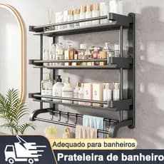Prateleira de Banheiro Sem Furos | Organizador para Espaços Pequenos Grande Capacidade