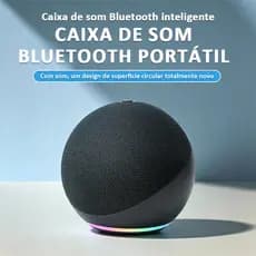 Caixa De Som Bluetooth Portátil Esférico | Luz RGB Dinâmica  para Casa e Ao Ar Livre