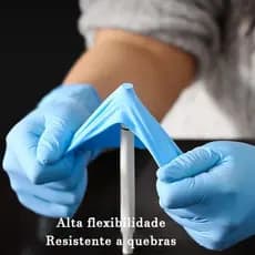 Luva Nitrilica Descartavel Sem Pó 100 unidades Resistente Ambidestro