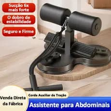 Suporte para Abdominais Ventosa Tripla Melhorada | Não Solta e Ajuste de Altura em 3 Níveis