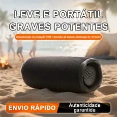 Caixa De Som Bluetooth Portátil à Prova de Água Compatível com Celular e Tablet para Festa e Praia