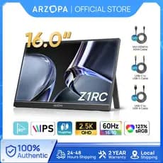 ARZOPA Z1RC , Monitor Portátil 2.5K De 16 " De Suporte 2560x1600 HDR Laptop HDMI QHD USB-C De 500 Litros E 8 Bits , Tela